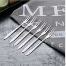 6pcs creative stainless steel fruit sign two tooth fork cake dessert fork ï¼W