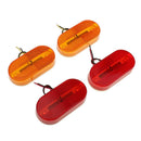 2Red + 2Amber 6LED Rectangle Clearance 12V Side Marker Light Trailer Camper