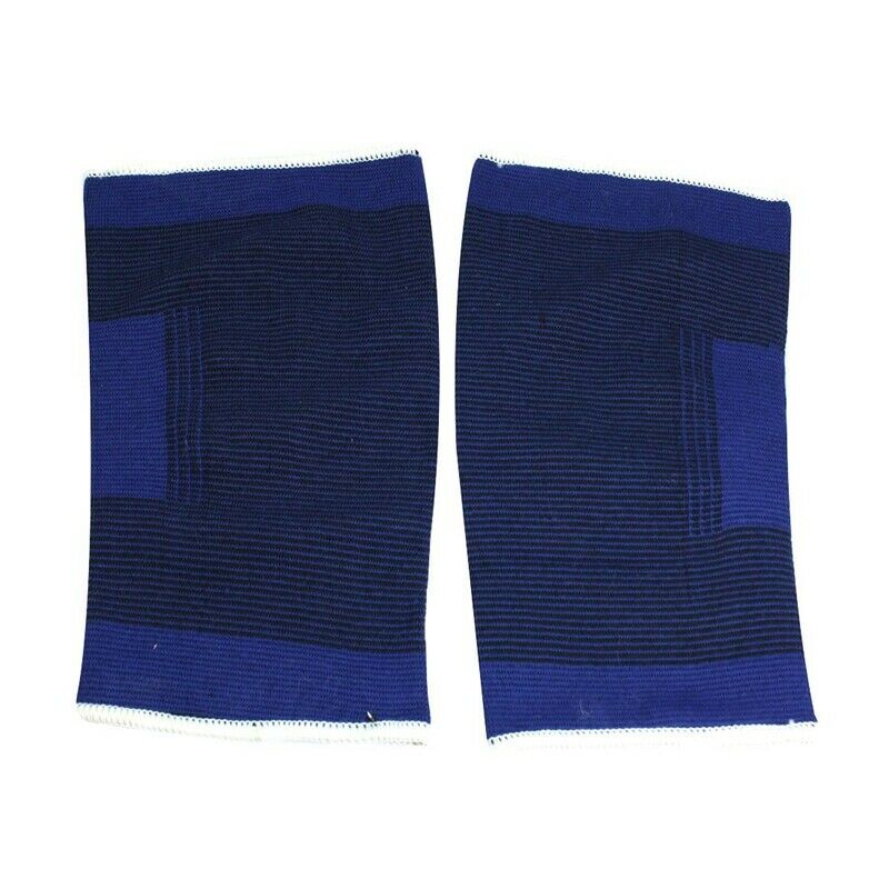 Fitting Stretchy Black Blue Knee Sleeve Support Protector 2 Pcs B1M8