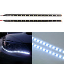 2* 12 LEDs 30cm 5050 SMD Flexible LED Strip Light 12V Car Decor Waterproof White