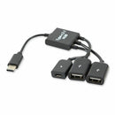 USB 3.1 Type C Male to 2 Dual USB A 2.0 Female + Micro-USB Female 3 in 1 OT G6I5