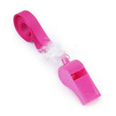 10 x Party Games Plastic Fluffy Whistles with Strap---Hot Pink M4U9