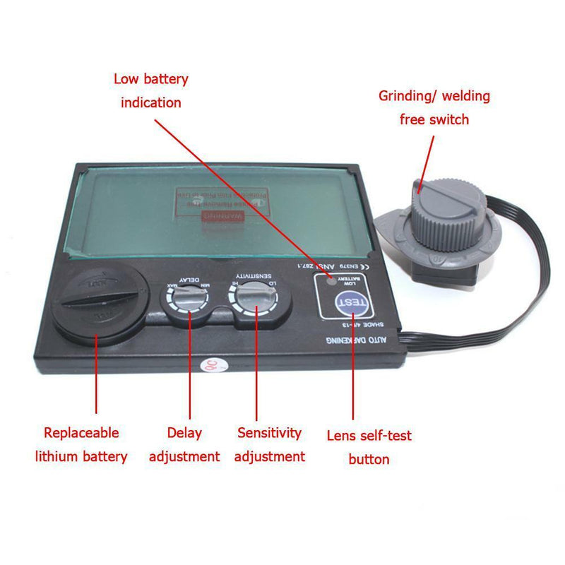DIN9-DIN13 LCD Screen Solar Auto Darkening Welding Helmet Goggles Lens