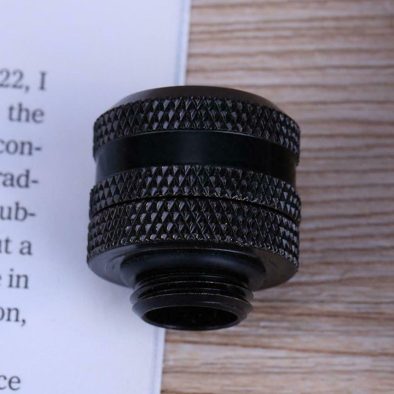 G1/4 Brass Connector for 14mm OD PC Water Cooling System Tubes(Black)