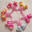 10Pcs Cartoon Beads Candy Color Hair Clips Girls Hair Ties Kids BB Hairpi N.ES