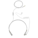 Universal 3.5mm Throat Mic Air Tube Covert Earpiece Headset Earphone White