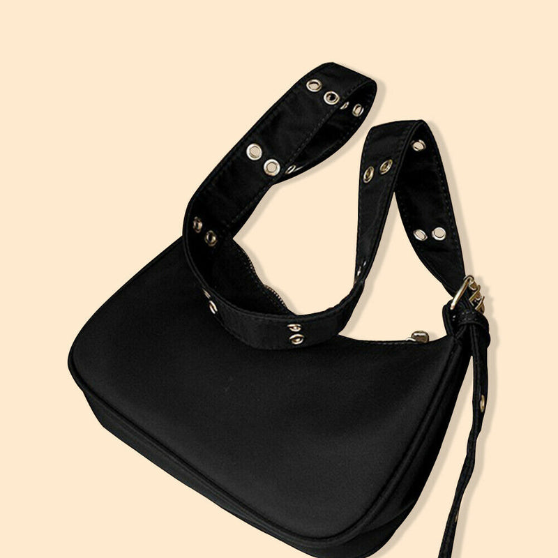 Women Nylon Shoulder Bag Street Zipper Purses Messenger Underarm Handbags