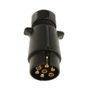 7 Way Round Trailer Connector Plug Light Adapter Plug Boat RV Black