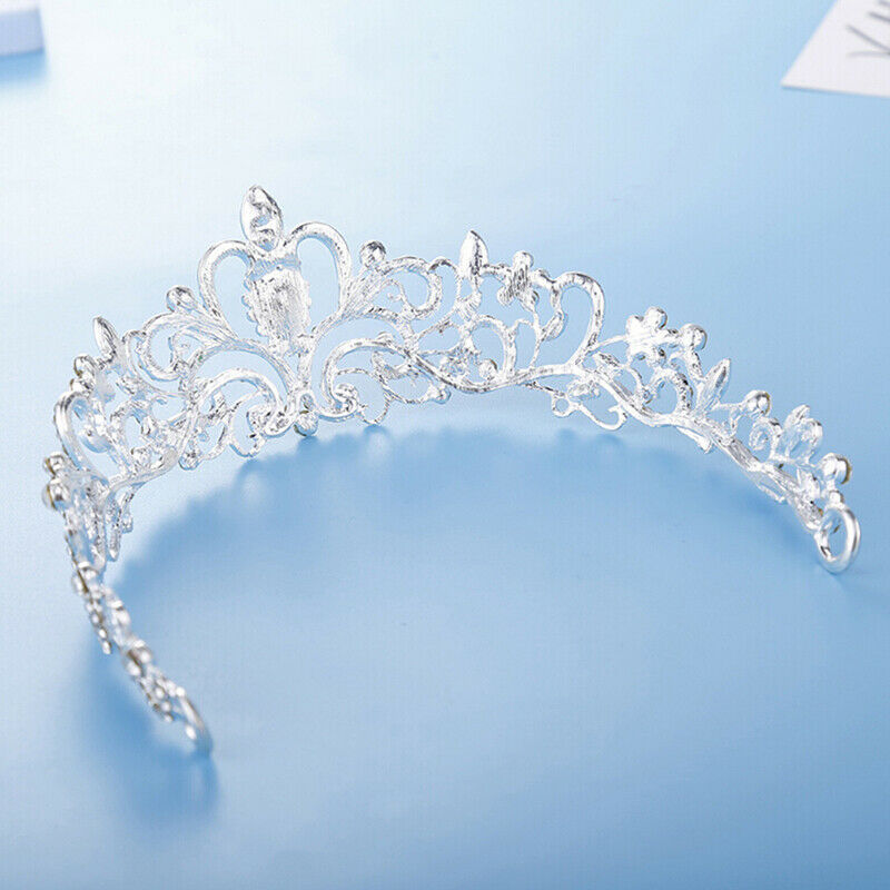 Women Girls Elegant Wedding Bride Crown Headwear Rhinestone Tiaras Cute Gif Gw