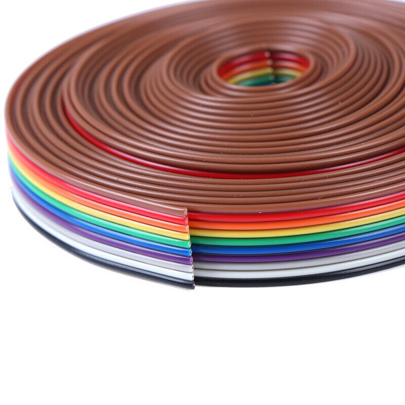 5 meters/lot Ribbon Cable 10 WAY Flat Cable Color Rainbow Ribbon Cable W n Bj
