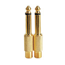 2pcs 6.35mm 1/4inch Male Mono Plug To RCA Female Audio Adapter Connector A