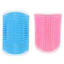 2x Pet Cat Wall Corner Grooming Massage Self Groomer Brush Tool Pink Skyblue