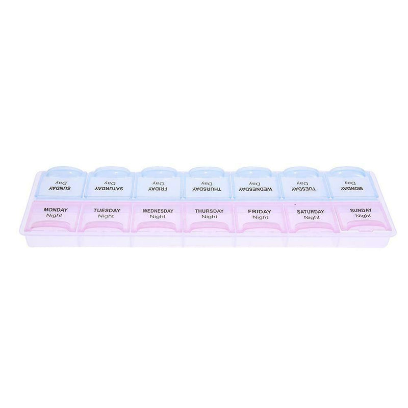 2Row 14Grid Portable Medicine Box Holder Storage Container Pill Case A