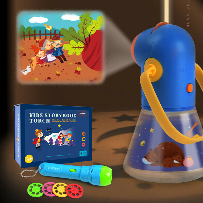 Portable Tales Story Book Projector Light Torch Toys Set Baby Mini Theater