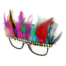 Fun Colorful Feather Rhinestone Glasses Specs Beach Cocktail Party Eyeglasses