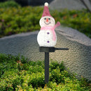 LED Solar Snowman Spike Light In-Ground Garden Lawn Path Lamp (B Pink) A