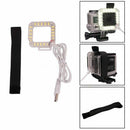 White USB 20 LED Lens Ring Flash Fill Light Lamp for GoPro Hero 3 3+ 4 Came Q6I9