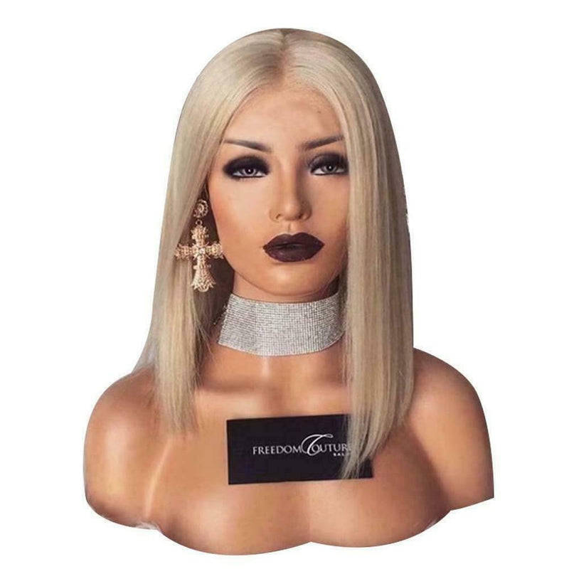 Blonde Wigs Glueless Synthetic Lace Front Blonde Hair Brazilian Hair Short F1Y1