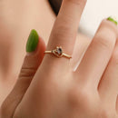3pcs/set Rhinestone Heart Pendant Necklace Stud Earrings Ring Women Jewelry