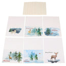 6pcs Watercolor Merry Christmas Greeting Card party Birthday Invitation Gift PT+