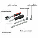 46pcs 1/4-Inch Socket Set Car Repair Tool Ratchet Torque Wrench Combo Tools