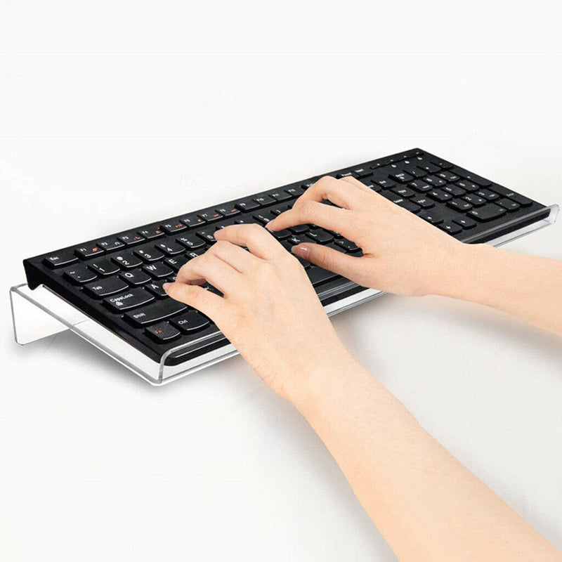 Clear Acrylic Tilted PC Keyboard Holder for Easy Ergonomic Typing, 43.2cmx4cm