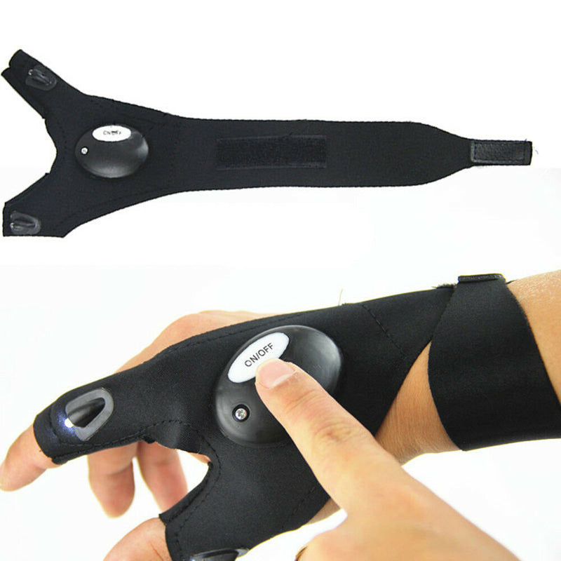 2pcs LED Light Work Gloves Finger Lighting Flashing Gloves Electrician Equipment