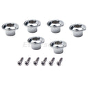 6Pcs Chrome Guitar Machine Head Tuning Peg Key Tuner Bushings Ferrules Parts