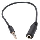 3.5mm Male to 3.5mm Female 4 Pole Adapter Converter Audio Cable Black X2B3