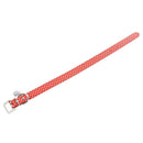 Red PU Dog Pet Pitbull Polka Dots Rhinestone Neck Collar Strap Buckle M