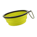 Pet Dog Portable Silicone Collapsible Travel Feeding Bowl Dish Feeder Yellow