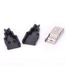 10x USB2.0 Type-A Plug 4-pin Male Adapter Connector jack&Black Plastic Cover JR