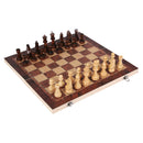 3 in 1 Wooden International Folding Chess Set Board Game Fun Toys (34x34cm)