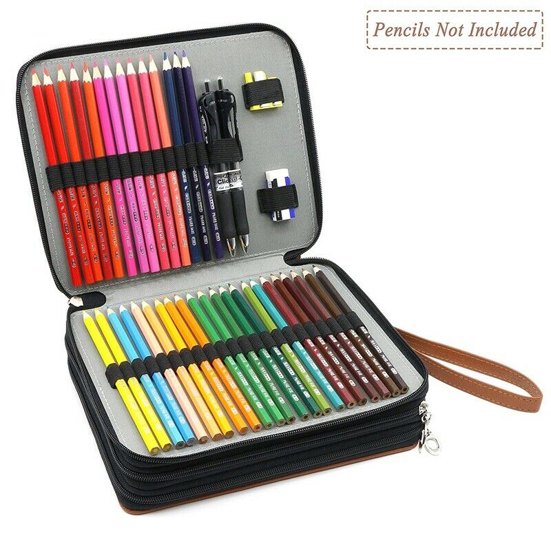 120 Slots Pencil Case PU Leather Handy Multi-layer Large Zipper Pen Bag wit Y3K7