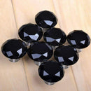 8 X 40mm Diamond Black Crystal Glass Door Cupboard Knobs Pull Handle Drawer L6K4