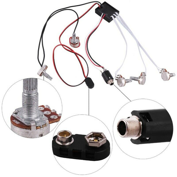 3-Stage Electric Guitar Bass Active Pickup Electric Guitar Bass Coil Active