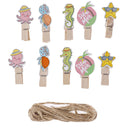 10pcs/pack Creative Marine animal Wooden Clip Clothespin Decoration Clips Pe%fTO