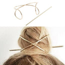 2pcs Women Metal Barrette Bun Pin Hair Stick Hairpin Ponytail Holder Gift