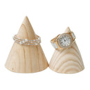 Unpainted Plain Wooden Cone Shape Bracelet Jewellery Display Holder Stand