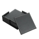 Leather Coasters Set with Holder,Simple Classic Coasters for Drinks, Protec