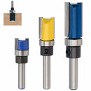 3PC Flush Trim Router Bits Top Bearing Router Bit 1/4 Shank Woodworking Tool AU