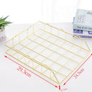 Office Desktop Metal Stackable File Document Letter Tray Organizer Golden