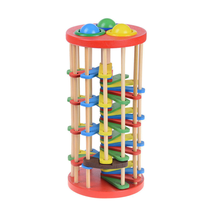 Pound And Roll Wooden Tower With Hammer Knock The Ball Roll Off Ladder KidsT Gw