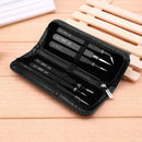 6pcs Stainless Steel Safe Anti-Static Tweezers Set Manicure Tool with Bag  A