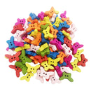 100Pcs Wooden Butterfly Buttons For Baby Sewing decoration Scrapbooking 18mm