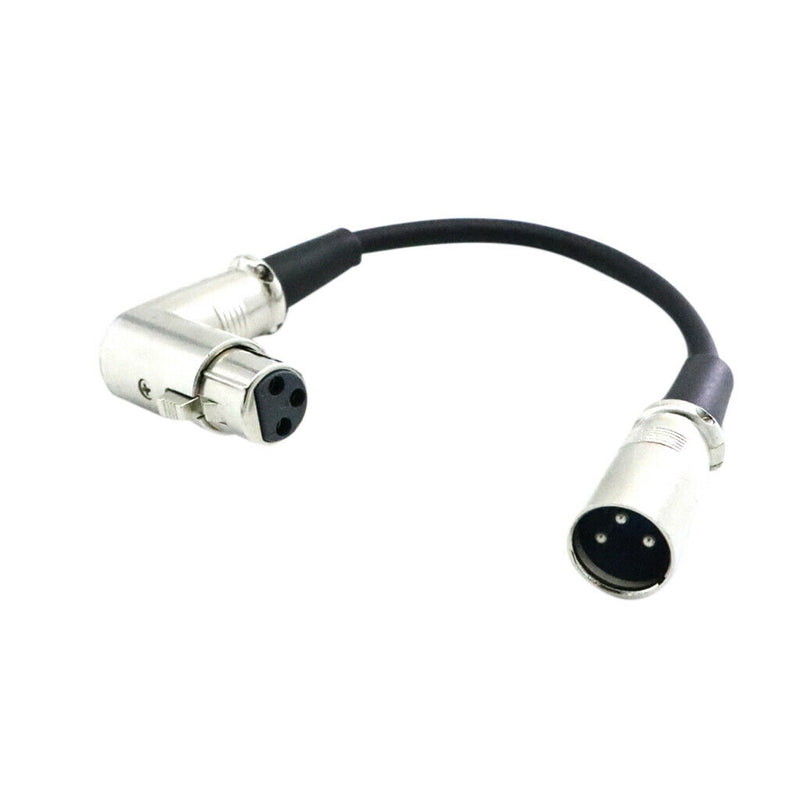 Durable 3 Pin XLR Patch Connector Microphone Lead Cable Data 90 Degree Plug