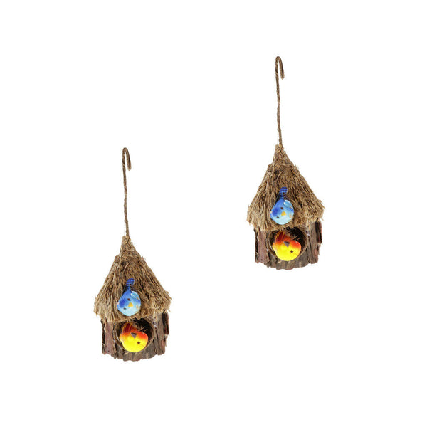 2Pcs Hanging Wildlife Bird Lounge Nest Garden Pocket Birds Rest House Handmade &