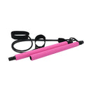Yoga Resistance Band Pilates Stick Home Workout Fitness Equipment (Pink) A