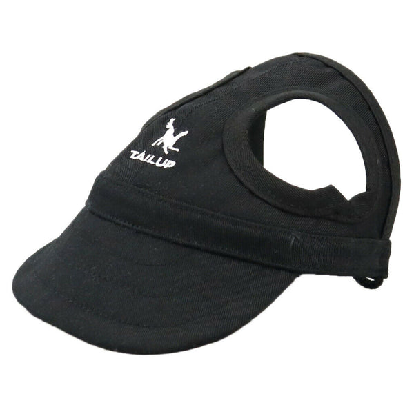 Baseball Hat Sun-shading Bucket Cap with Ear Holes For Dog Pet Cats Black XL