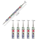 5X/Set 2-Way Nail Art Dotting Dot Pen Marbleizing Manicure Tools Diy Mix Tips ME